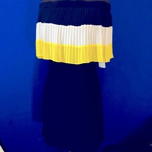 Brand New Navy Blue Yellow White Dress!
